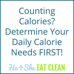 text reads Counting Calories? Determine Your Daily Calorie Needs FIRST!