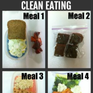 clean eating meal ideas - 4 different meals square image