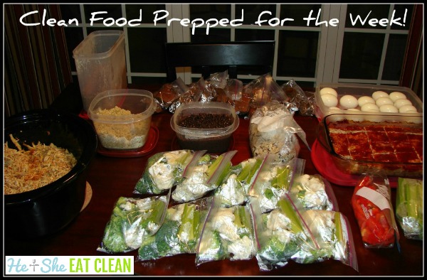 clean eating food prepped for the week