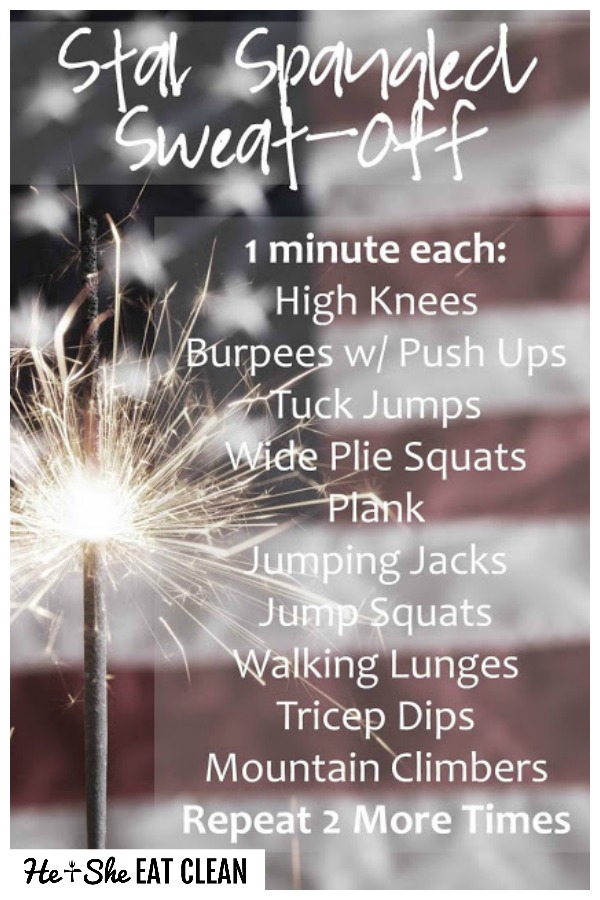 Star Spangled Sweat Off workout listed