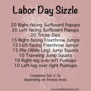 labor day sizzle workout with pink background