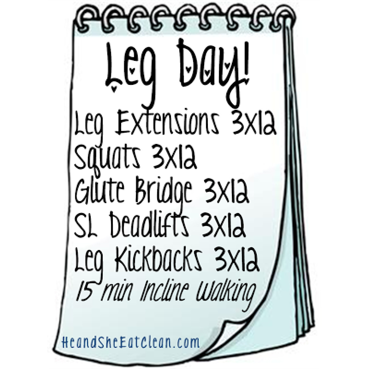 text reads Leg Day with workout listed