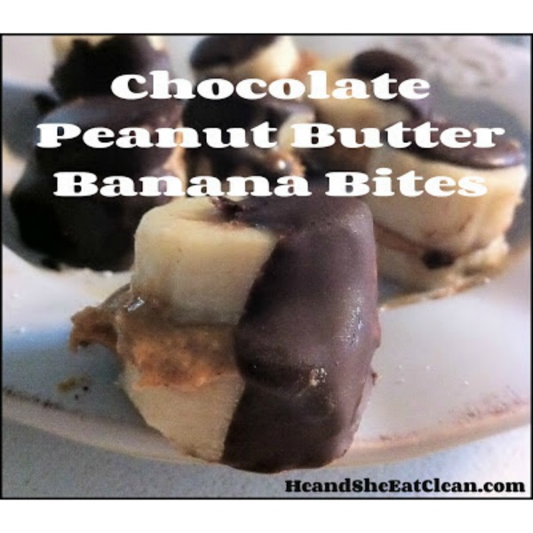 banana slices with peanut butter in the middle dipped in chocolate