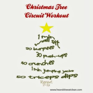 circuit workout shaped like a Christmas tree