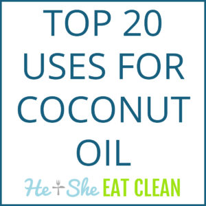text reads Top 20 Uses for Coconut Oil