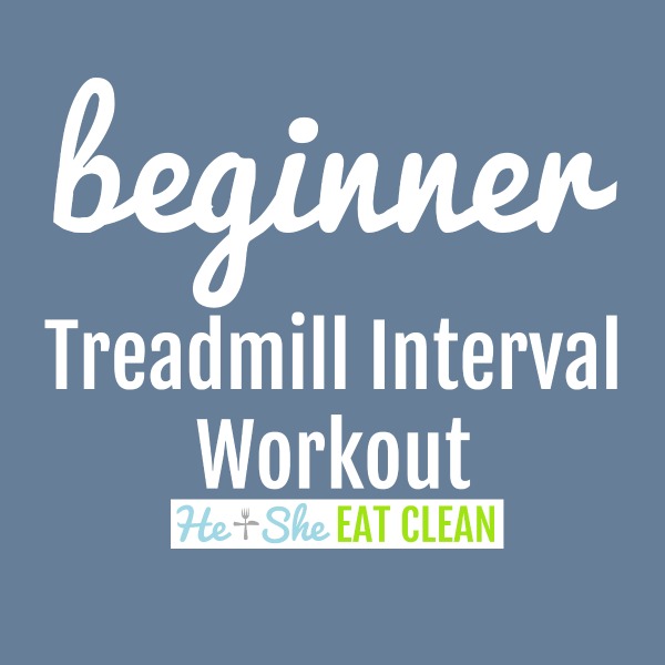 text reads beginner treadmill interval workout square image