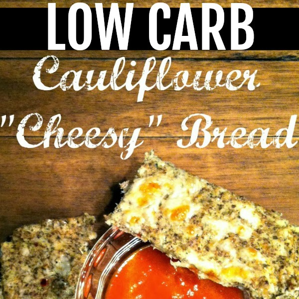 Low Carb Cauliflower Cheesy Bread with dipping sauce square image