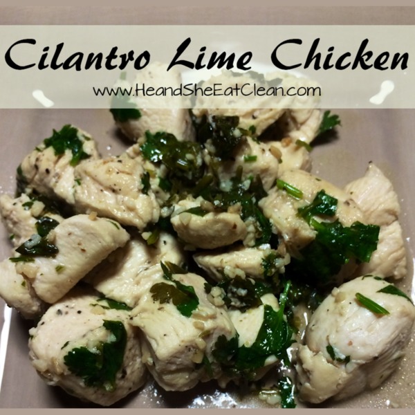 cilantro lime chicken on a beige plate