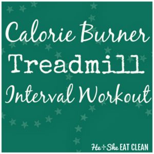 text reads calorie burner treadmill interval workout