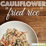 low carb cauliflower fried rice in a bowl square image