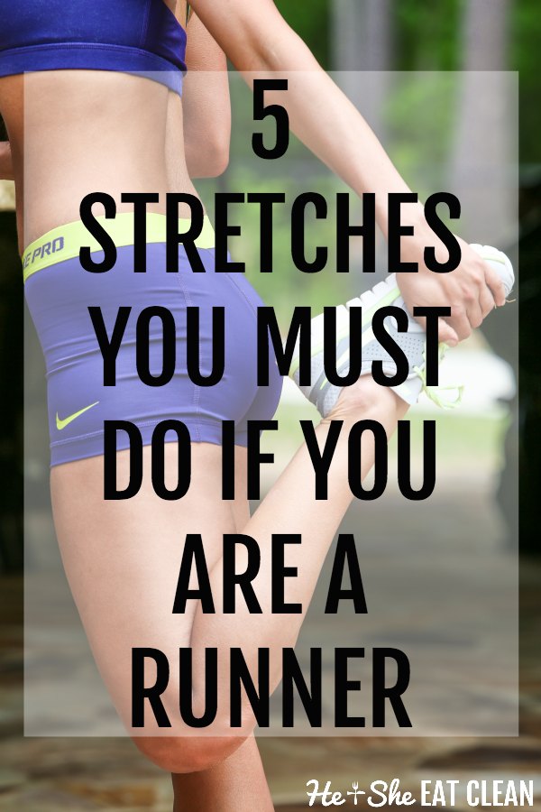 women stretching with text that reads 5 stretches you must do if you are a runner