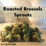 roasted brussels sprouts on a beige dish