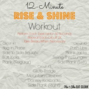 12-Minute Rise & Shine Workout Listed