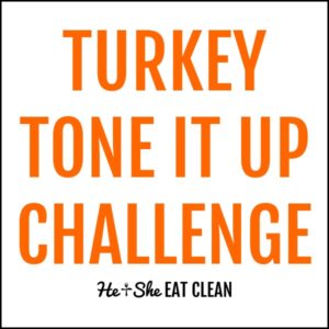 text reads turkey tone it up challenge