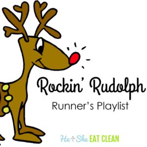 rockin ruldolph runner's playlist with cartoon reindeer