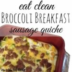 broccoli breakfast sausage quiche in a red pan square image