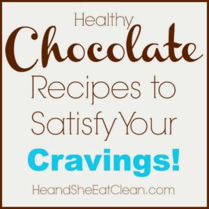 text reads healthy chocolate recipes to satisfy your cravings