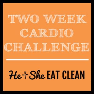 text reads two week cardio challenge square