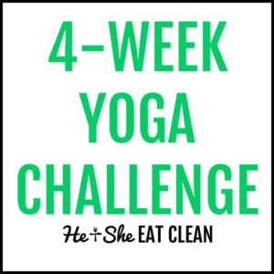 text reads 4-week yoga challenge square image