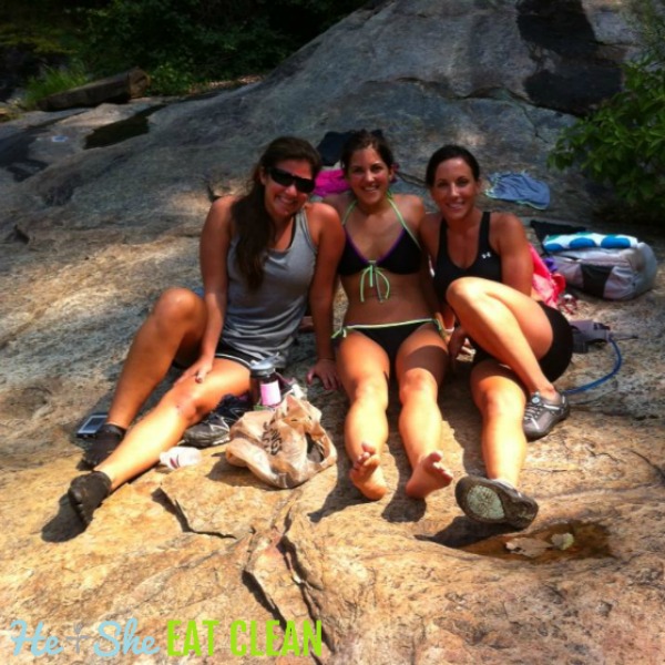 3 females making funny faces Hiking Tallulah Gorge Sliding Rock Trail in Tallulah Gorge State Park (GA)