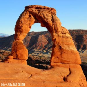 Delicate Arches in Arches National Park with blue sky