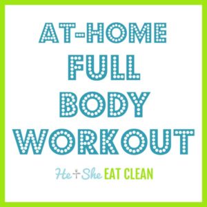 text reads at-home full body workout