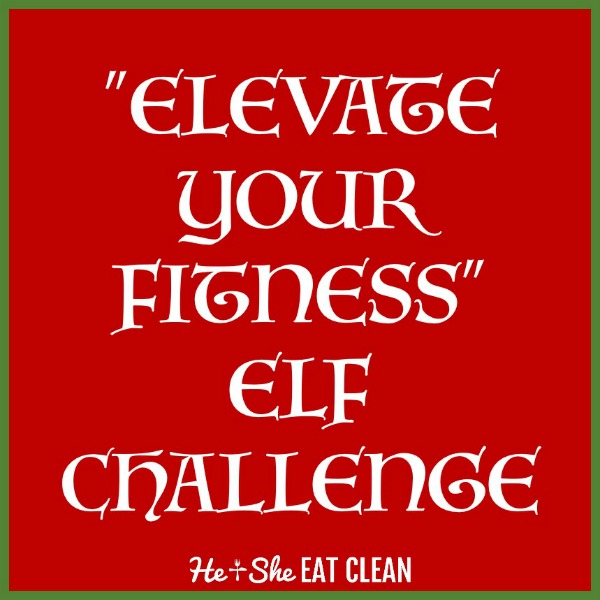 text reads elevate your fitness elf challenge