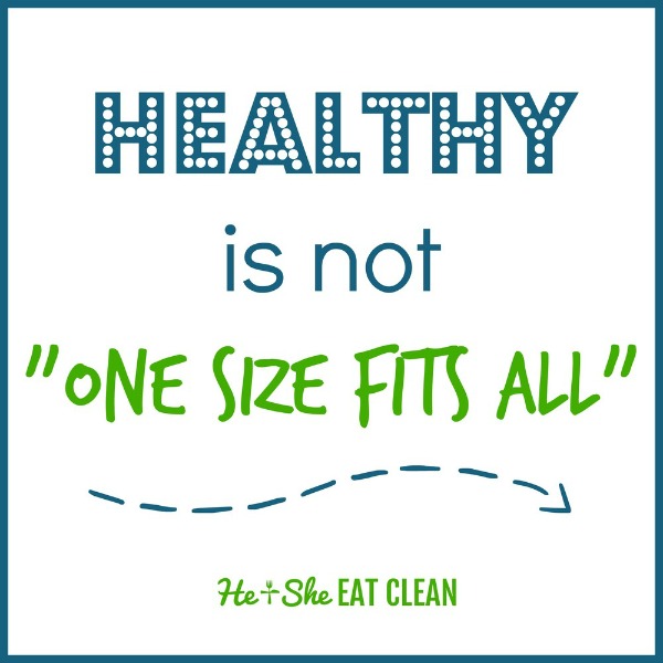text reads Healthy is not one size fits all