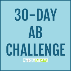 text reads 30-day ab challenge in a square picture