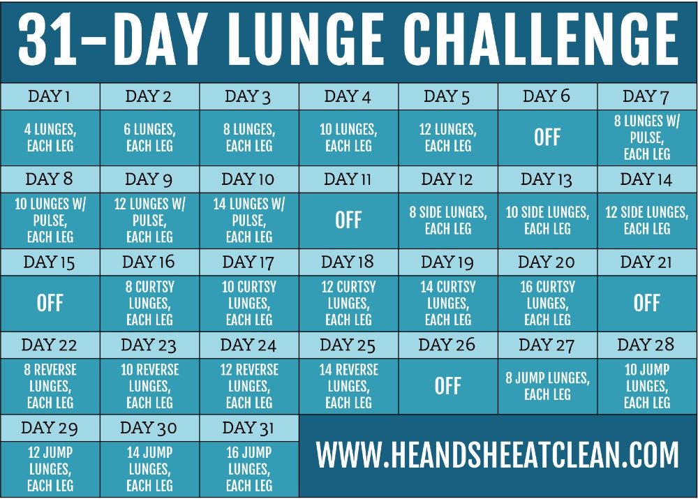 Easy 31-Day Lunge Challenge for Beginners & Experts