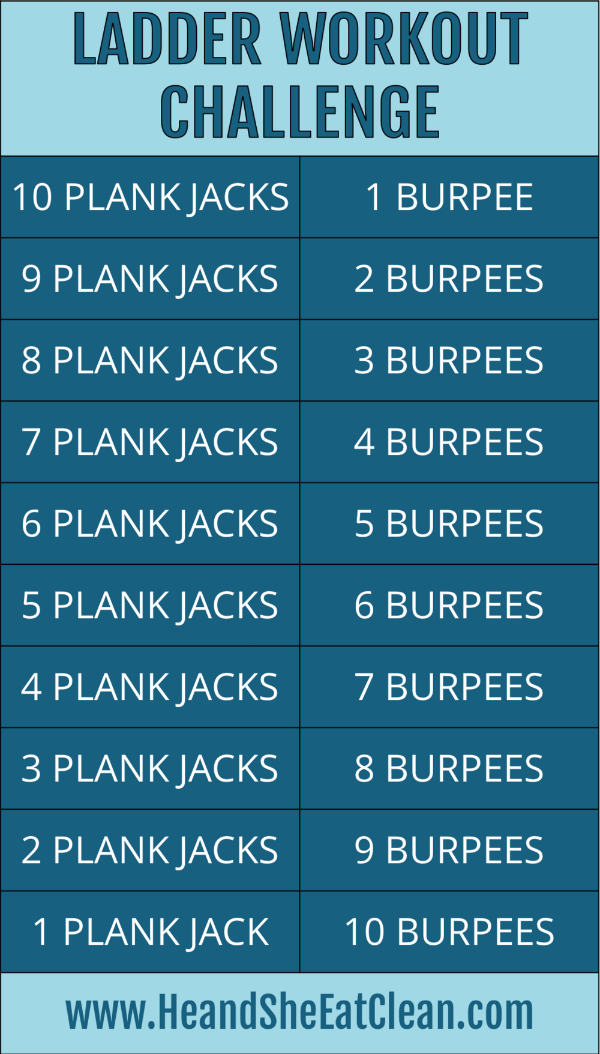 workout with plank jacks and burpees