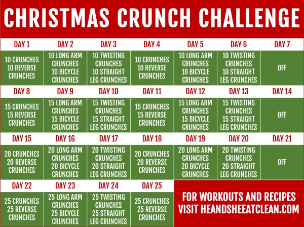 Christmas crunch workout challenge