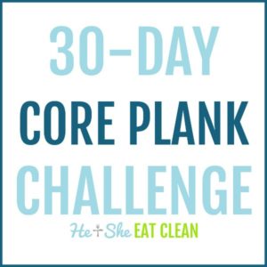 text reads 30 day core plank challenge