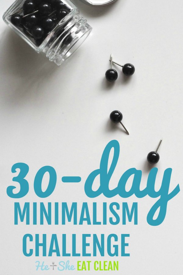 text reads 30-day minimalism challenge
