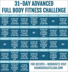 31-Day Advanced Full Body Fitness Challenge