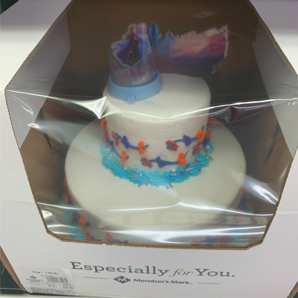 two-tier Frozen cake from Sam's Club