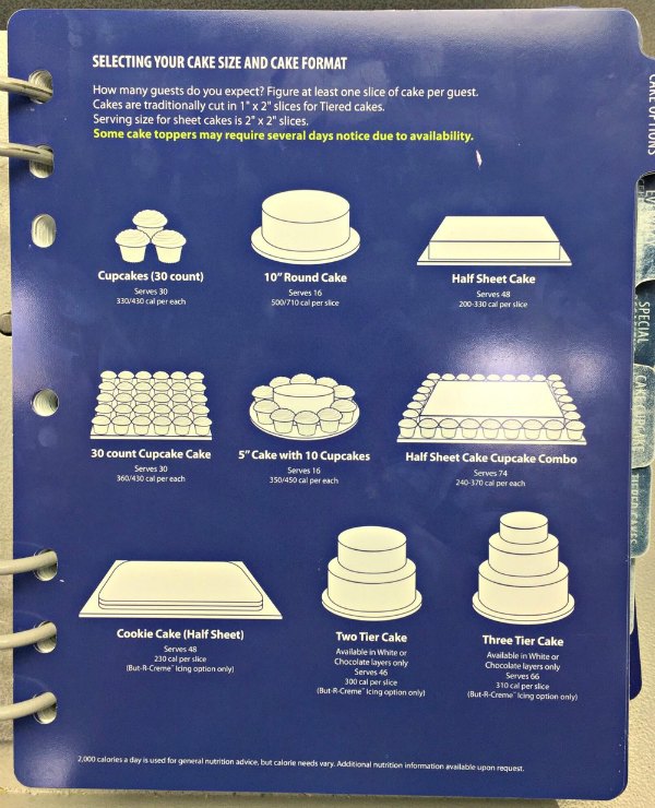 cake options available from Sam's Club