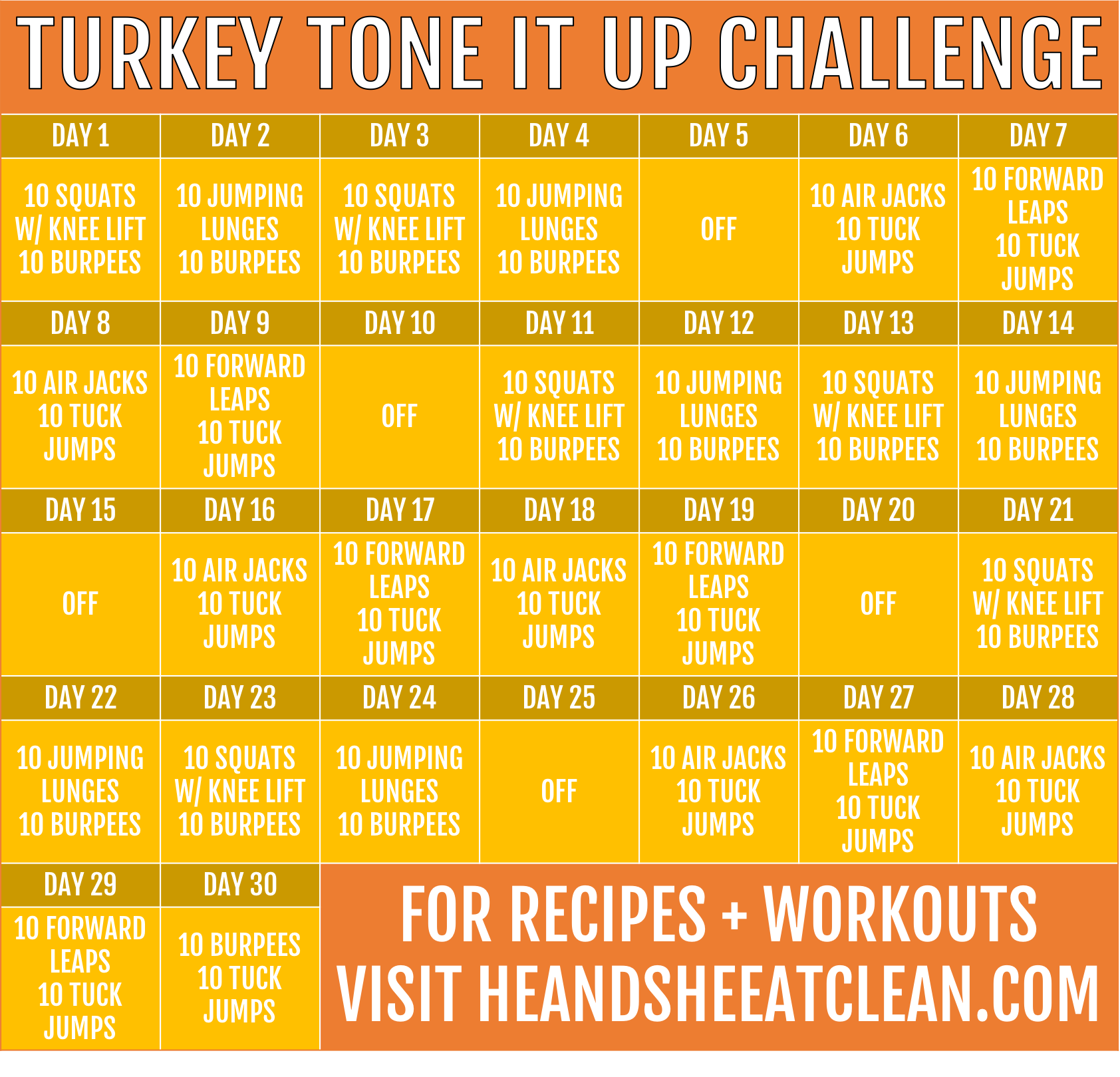 Turkey Tone It Up Challenge
