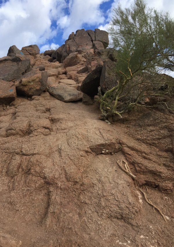 rock trail going up Camelback Mountain in Arizona
