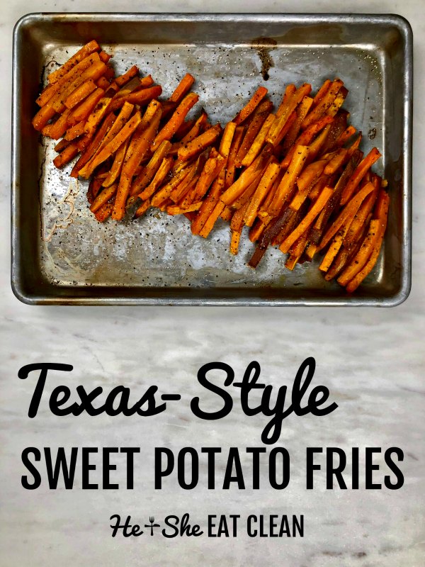 sweet potato fries on a pan