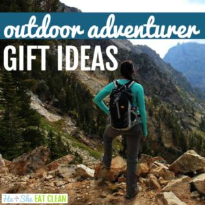 female in Grand Teton National Park looking out over the mountains with text that reads outdoor adventurer gift ideas