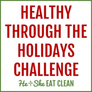text reads Healthy Through the Holidays Challenge