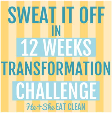 text reads Sweat it off in 12 weeks transformation challenge